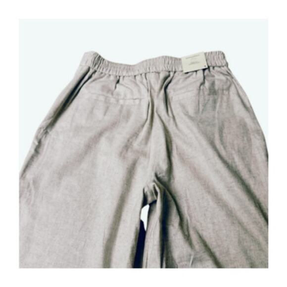 Banana Republic Factory Linen Blend Wide Leg Cropped Pull On Pants in Flax S - Picture 6 of 9